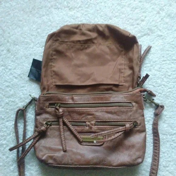 STONE MOUNTAIN USA Brown Embossed Crossbody Purse - Picture 7 of 12